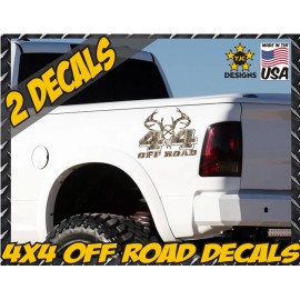 Dodge 4x4 Offroad Decal Set CAMOUFLAGE for Dodge RAM Dakota Deer Hunting Skull