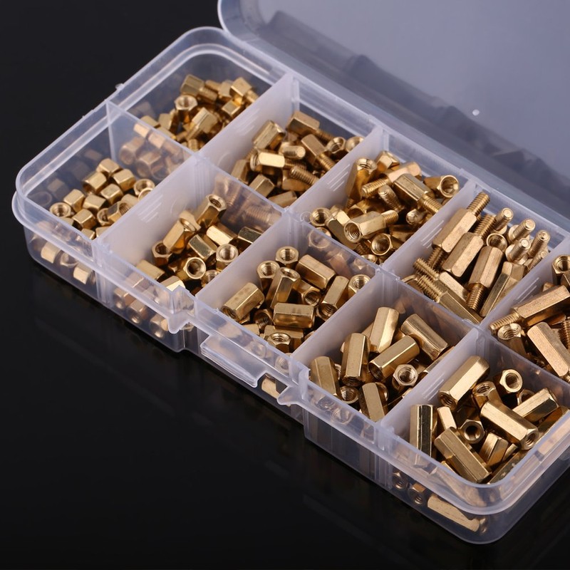 300pcs M3 Brass StandOff Set Hex Male Female Hex Spacers