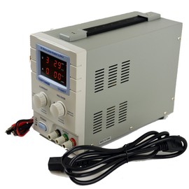 Tekpower TP3005T Variable Linear DC Power Supply, 0-30V @ 0-5A with Alligator Test Leads