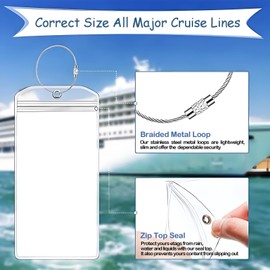 4 Pack 7.72''*3.62'' Cruise Ship Essentials, Wide Waterproof Luggage Tags for Suitcases, Reusable Luggage Tag for Carnival, Princess, MSC, NCL, Cruise Accessories with Steel Ring