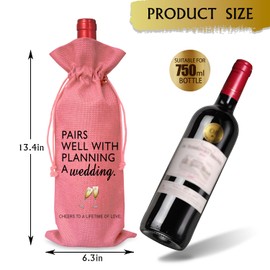 Tesedupoole Wine Bag Wedding Gift for Mr and Mrs - Engagement Gift J14-Pink