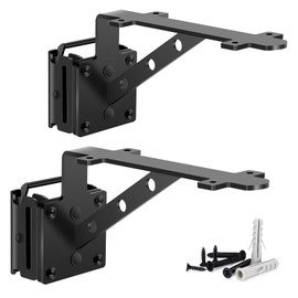 E Track Fixed Shelf Brackets 8 inch 2 Pcs Upgraded Black Heavy Duty Metal DIY E-Track L Shaped Shelf Bracket Etrack Accessories for Shelves in Garage, Enclosed Trailer, Van, Truck, Warehouse, Workshop