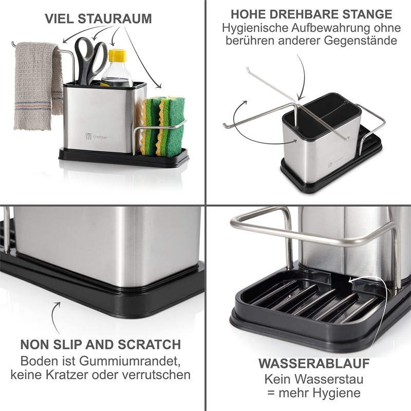Chefstair® Premium Sink Organiser Made of 201 Stainless Steel -