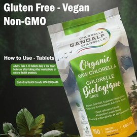 SPIRULINE GANDALF, GANDALF SPIRULINE Gandalf Organic Raw Chlorella 600mg Broken Cell Wall, 150 Vegan Tablets - Support Mental Focus & Vitality - Vegan & Non-GMO - Nutrient-Rich Algae Packed with Trace Minerals & Amino Acid