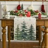Artoid Mode Pine Tree Snowflake Christmas Table Runner, Seasonal Winter
