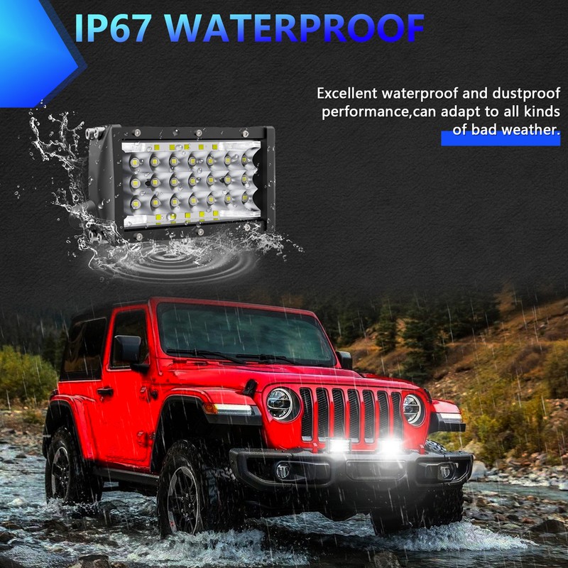 5 Inch LED Work Light 102W 6000K Waterproof Driving Lights