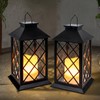 Homemory Solar Lanterns Outdoor Waterproof Hanging with Flickering Flameless Candles,