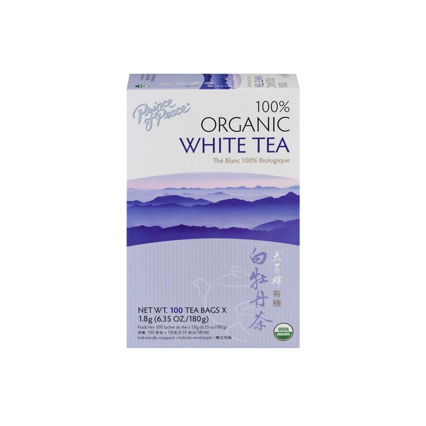 Prince of Peace Organic White Tea 100 tea bags (Pack of 8)