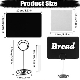 16 Set Mini Chalkboard Signs with Metal Stand and Water-Based Chalk Tabletop Chalkboard Labels 4"x3" Small Blackboard Label Easy to Write and Wipe Out - KAMHBE