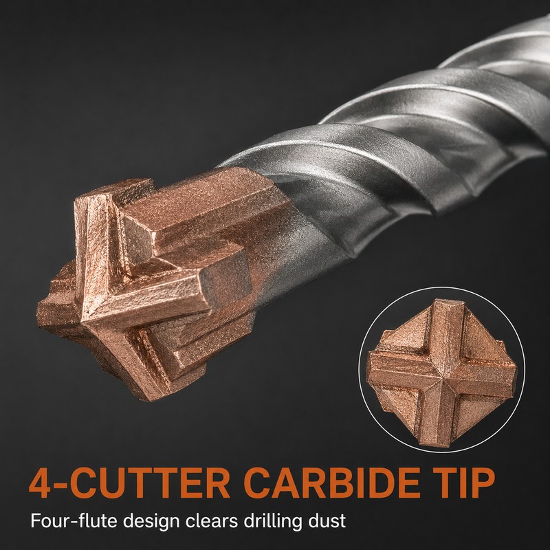 SDS Plus Masonry Drill Bit Set for Concrete, Brick &