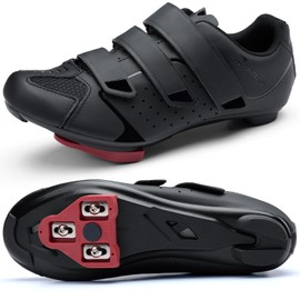 Mens Peloton Cycling Shoes with Look Delta Cleat - Compatible with Peloton SPD Clips - Spin Indoor Road Racing Bike Shoes for Men Women - Black 11.5