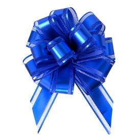 Set of 5 Large Ribbon Bows for Gifts, Baskets, Arrangements and Cars for Weddings, Birthdays and Party Decorations, Waterproof and Durable, Beautiful and Elegant, Romantic and Festive