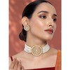 Aheli Pearl Diamond Gargantilla Collar con pendientes redondos Set Regalo