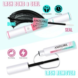 Lash Clusters Kit 240pcs, Lash Extension Kit 40D D Curl Diy Cluster Eyelashes Extensions Lash Bond and Remover Waterproof Lash Applicator Tools for 10-18mm Mix Lashes Beginner Self Use at Home