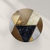 Round Single Coaster - Art Deco Brown Marble Effect Abstract
