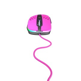 Xtrfy M4 RGB, Ultraleichte Kabelgebundene Gaming-Maus, Ergonomisches Design für Rechtshänder, Pixart 3389 Sensor, Einstellbare RGB-Beleuchtung, Pink Edition