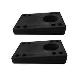 VJ Longboard Skateboard Riser Pads, Rubber, Set of 2, Size 3mm (1/8") 6mm (1/4") 12mm (1/2") 14mm Angle Wedge Riser Pads, Black (Angle Wedge)
