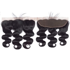 13 x 4 Lace Frontal Closure Body Wave 13 x 4 HD Transparent Lace Frontals With Baby Hair 100% Remy Human Hair 150% Density Natural Color 14 Inch