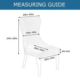 RHYII Velvet Dining Chair Cover Set of 2, Wingback Chair Cover Slipcover Strength Removable Washable Reusable Armless Protector Cover for Dining Room Banquet Home Decor Grey