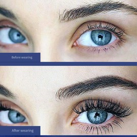 AIXXCUVQ Magnetic Suction False Eyelashes For Eye-catching Effect Transparent Soft Stem Fiber Non Stick Eyelashes Cosy, 24P-4