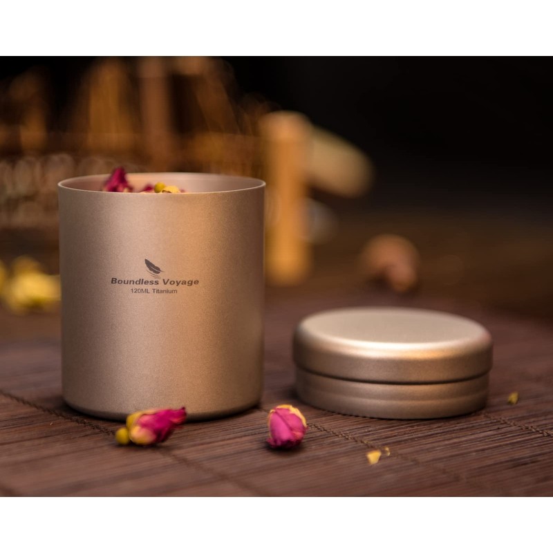 Boundless Voyage Titanium Tea Caddy Tea Canister Ultralight Portable &