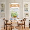 Boho Rattan Chandelier, 19.7" Large Boho Pendant Light with Fabric