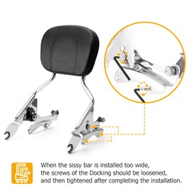 Mofun Street Glide Sissy Bar Passenger Detachable Backrest Compatible with Harley Touring Road King Road Electra Glide 2009-2025 Chrome