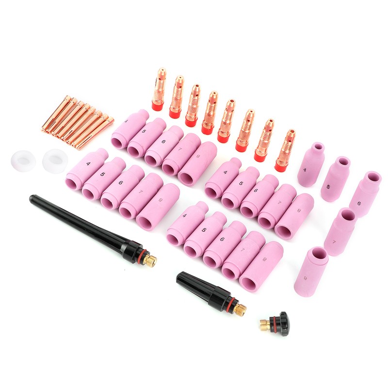 46Pcs Welding Nozzle TIG Contact Welder Nozzle for Torch 17/18/26