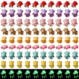 Nhemeylp 200 PCS Mini Turtles Luminous Mini Resin Animals Miniature Figures Glow in the Dark for DIY Garden Landscape Dollhouse Party Potted Decor Micro Landscape Aquariums Party Decoration