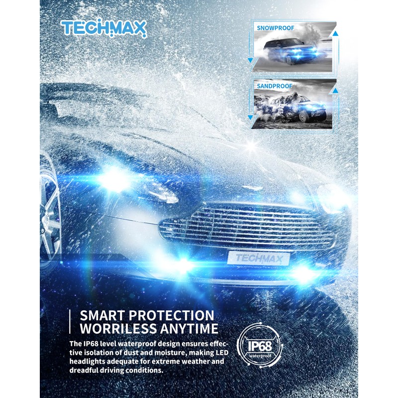TECHMAX 9006 Bulb - 800% Super Brighter, 6500K Xenon White
