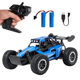Remote Control Car RC Cars 1:16 All Terrain Monster Truck LED Headlights, Outdoor 2WD Off Road Hobby RC 2.4GHz High Speed 2 Rechargeable Batteries , 20Km/h RC Car Toys Gift for Kids Boys 3 4 5-12