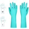Elgood 2 Paar Wiederverwendbare Haushaltshandschuhe, latexfreie, mit Baumwolle gefütterte Putzhandschuhe,