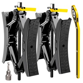 CircleRoad Camper Wheel Chock Stabilizer 2 Sets, Upgraded Side Grain Heavy Duty X-Shaped Stabilizer Wheel Chock RV Travel Trailer Accessories Anti-Move Anti Rust Coating Tire Chalks