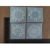 Sunflower Decal 4 Pack: Assorted Sunflowers (White, Small ~3.5")