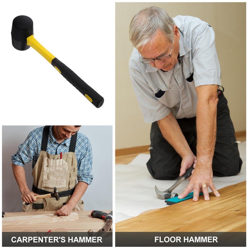 SHINEOFI Rubber Mallet with Rubber Handle Durable Soft Hammer for