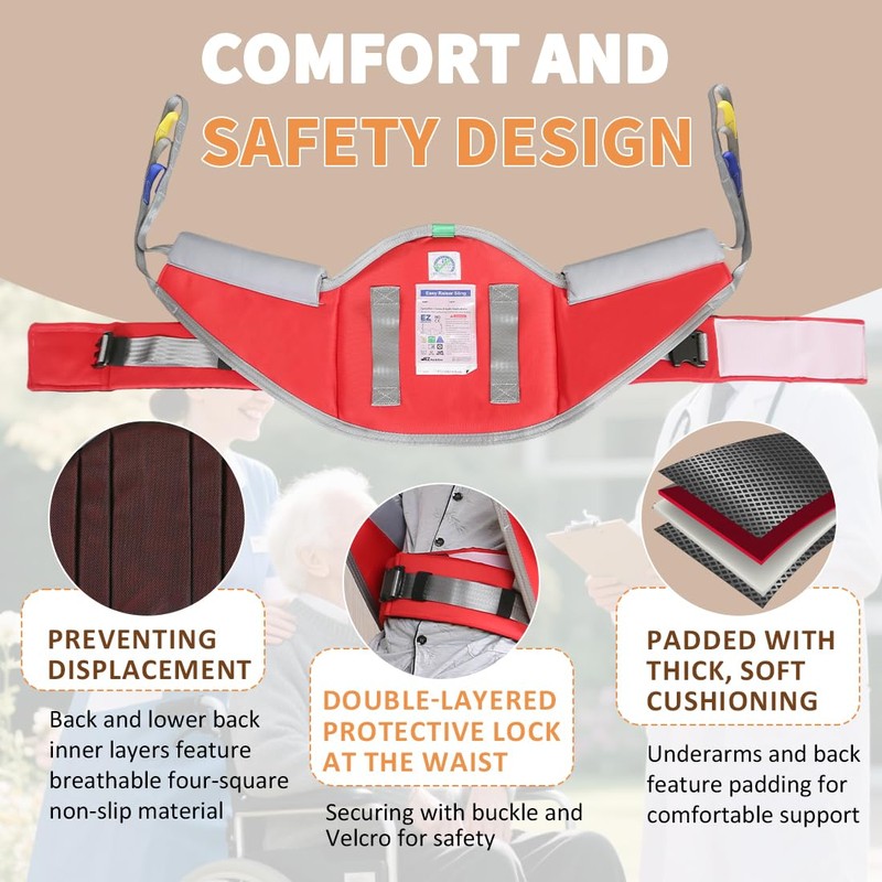 EZ Assistive Sit to Stand Patient Lift Sling with Pad,Stand