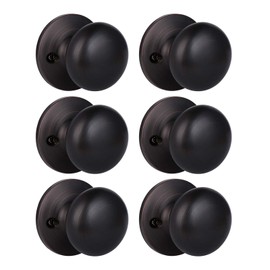 KNOBWELL 6 Pack Bronze Closet Door Knobs Dummy Door Knob, Individual Dummy Door Knob Single Side, Oil Rubbed Bronze Interior Door Knobs, Easy Installation