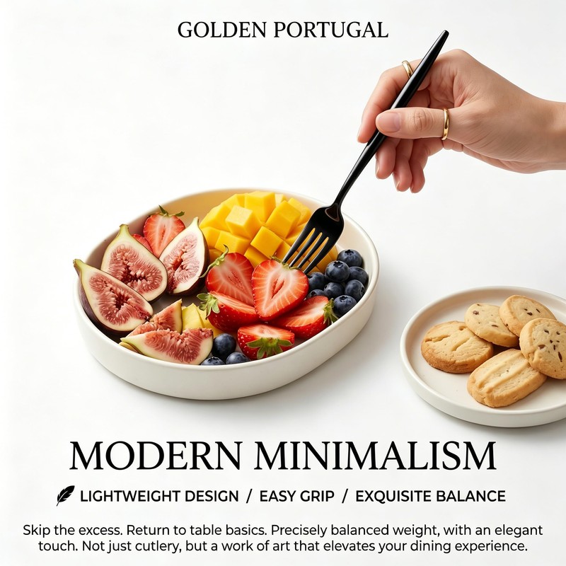 Culterman Modern Black silverware Set,Premium 18/10 Stainless Steel,Heavy duty,Sturdy,Sharp Practical