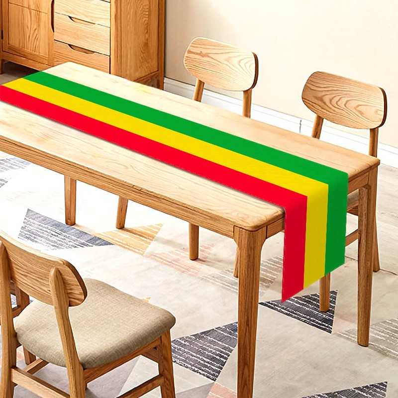 Sunwer Reggae Table Runner One Love Black History Month Juneteenth