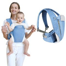 Aolso Tragetuch Baby, Babytrage für Neugeborene ab Geburt, Baby Bauchtrage Rückentrage, Ergonomischer Tragetuch, Neugeborenes bis Kleinkind, Nehmen Sie es mit, Multifunktional (Blau-Baumwolle)