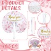 Roowest 48 Pcs Wedding Fans for Guests Bulk Blue Pink