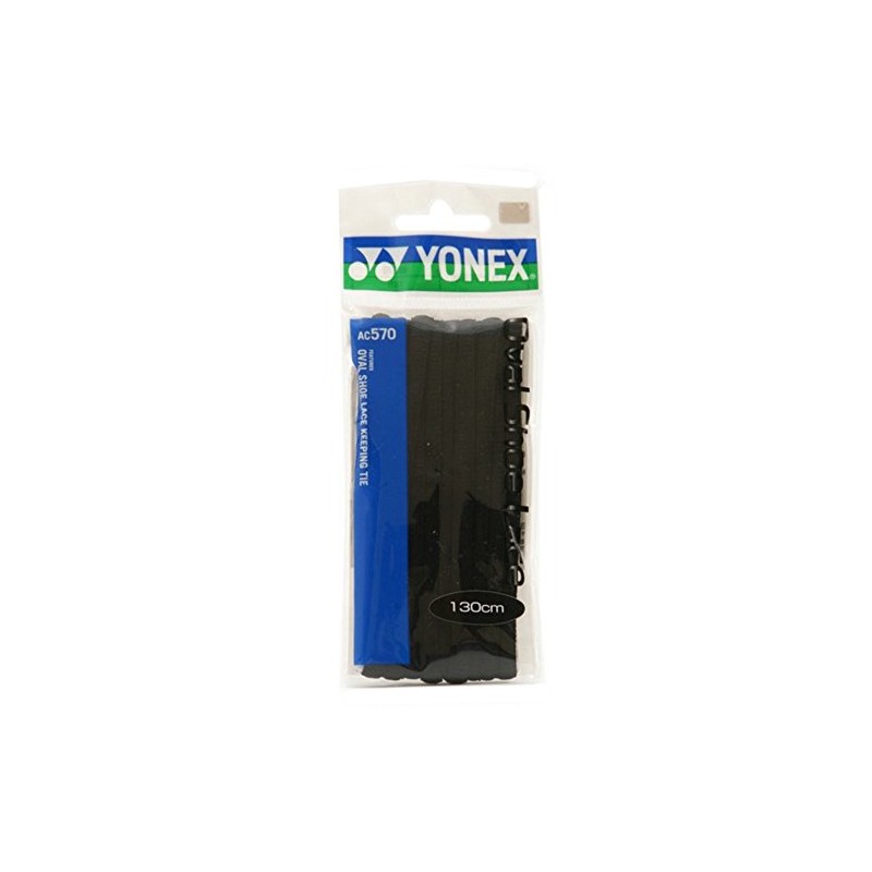 Yonex AC570 007 Oval Shoelaces, Black, 59.1 inches (150 cm)