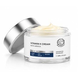Vitamin K Cream- Moisturizing Bruise Healing Formula. Dark Spot Corrector for Bruising, Spider Veins & Broken Capillaries. Reduces Under Eye Dark Circles, Fine Lines, Puffiness, & Wrinkles.