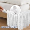 Queen Bed Skirt, Wrap-Around Elastic Ruffled Eyelet Bed Skirt Queen