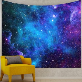 Apdidl Galaxy Tapestry for Bedroom Aesthetic Space Blue Night Starry Sky Stars Universe Tapestry Mysterious Nebula Wall Hanging Backdrop Room Decor for Bedroom Living Room (60'' x 79'')