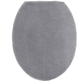 Madeals Microfiber Toilet Lid Cover Soft and Absorbent, Comfortable Bathroom Toilet Lid Cover Seat Fits Most Size Toilet Lids for Grey