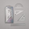 Accod Aluminum Alloy Ruler Set Stainless Steel Scale Ruler Math