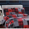 Junsey Rustic Bear Quilts Set Twin Size,Lightweight Plaid Bedspread Coverlet