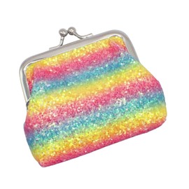 Topkids Accessories Coin Purse Cute Kids Wallet Girls Purse Children's Purses Small Coin Purse Girls Accessories Boys Coin Pouch Holder Money Bag (Rainbow Glitter with Clasp)