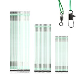 QISHUO High Strength Fishing Leader Freshwater Stainless Steel Fishing Leaders Lure Tackle Saltwater Wire Leaders Line Black Nickel 60pcs